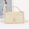 Rhinestone And Pearl Flap Clutch