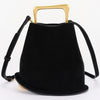 Faux Suede Metal Handle Bag