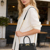 Braided Vegan Leather Top Handle Bag