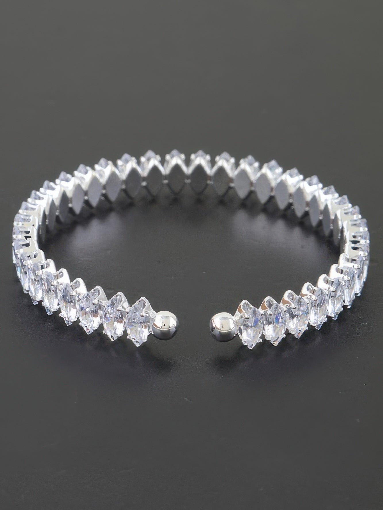 The Vega Marquise Cuff – marquise cubic zirconia cuff bracelet, view 4