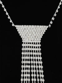 The Margaux Tie Drop Necklace – bejeweled tie drop necklace, view 3
