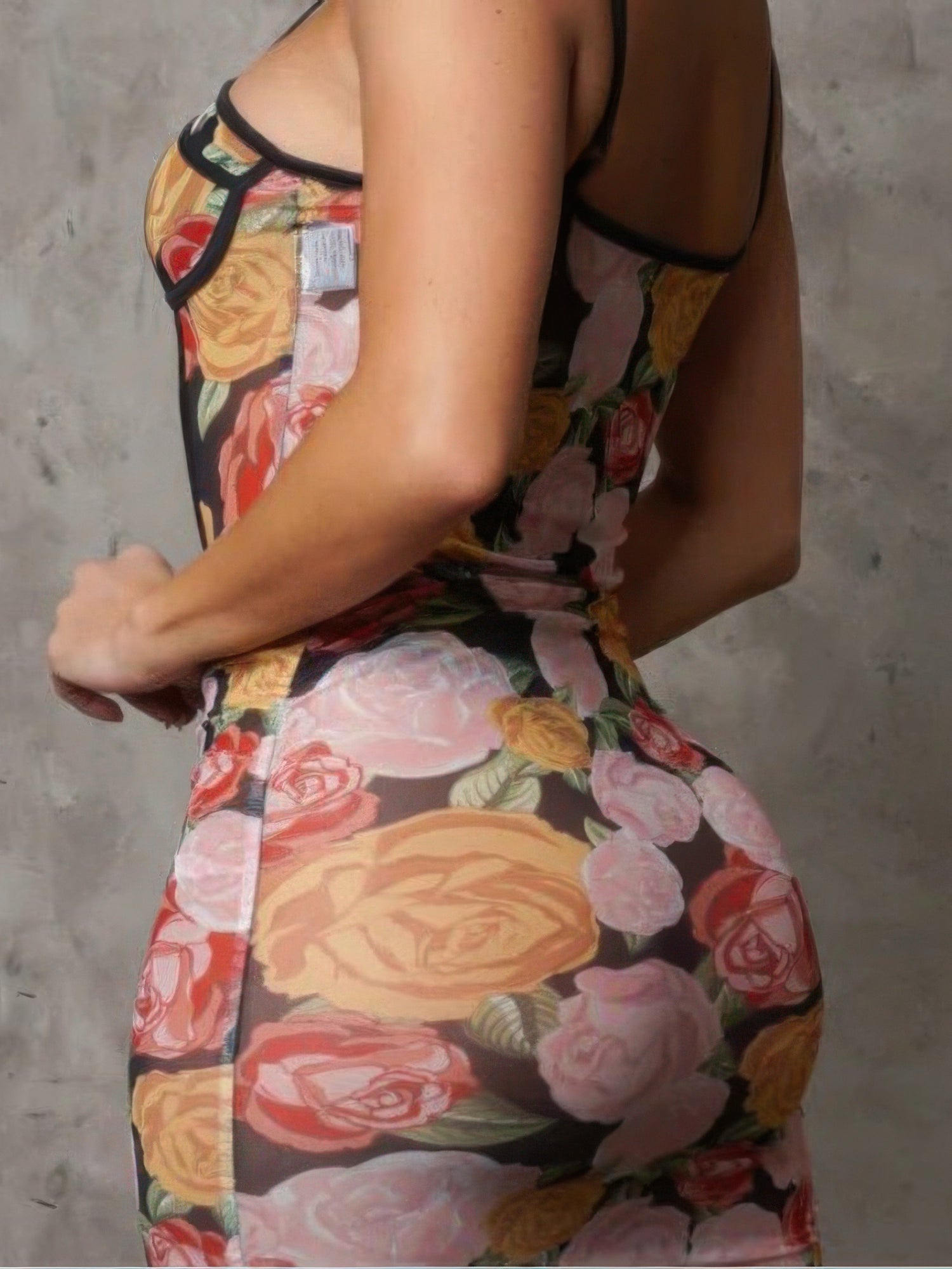 The Bellflower Floral Mesh Mini Skirt, styled view