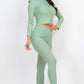 Ribbed Mock Neck Long Sleeve Top & Leggings Set