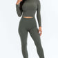 Ribbed Mock Neck Long Sleeve Top & Leggings Set