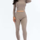 Ribbed Mock Neck Long Sleeve Top & Leggings Set