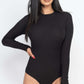 Ribbed Long Sleeve Mock Neck Bodysuit