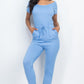 Two-way Shoulder Drawstring Jumpsuit