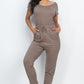 Two-way Shoulder Drawstring Jumpsuit