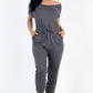 Two-way Shoulder Drawstring Jumpsuit