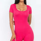 Short Sleeve Scoop Neck Bodycon Romper