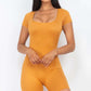 Short Sleeve Scoop Neck Bodycon Romper