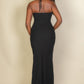 Ribbed Cut Out Front Side Slit Maxi Dress