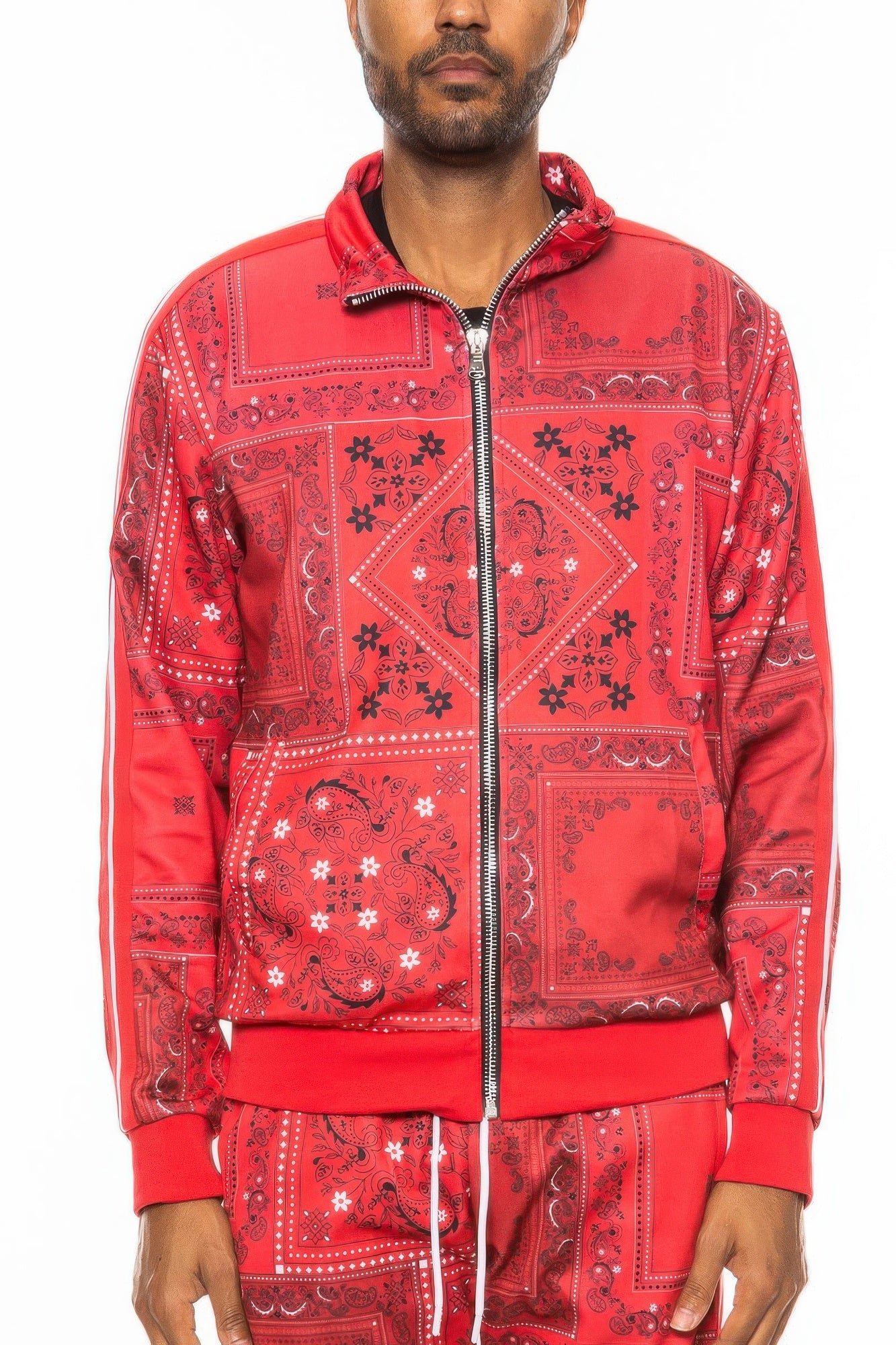 Mens Paisley Bandana Track Jacket