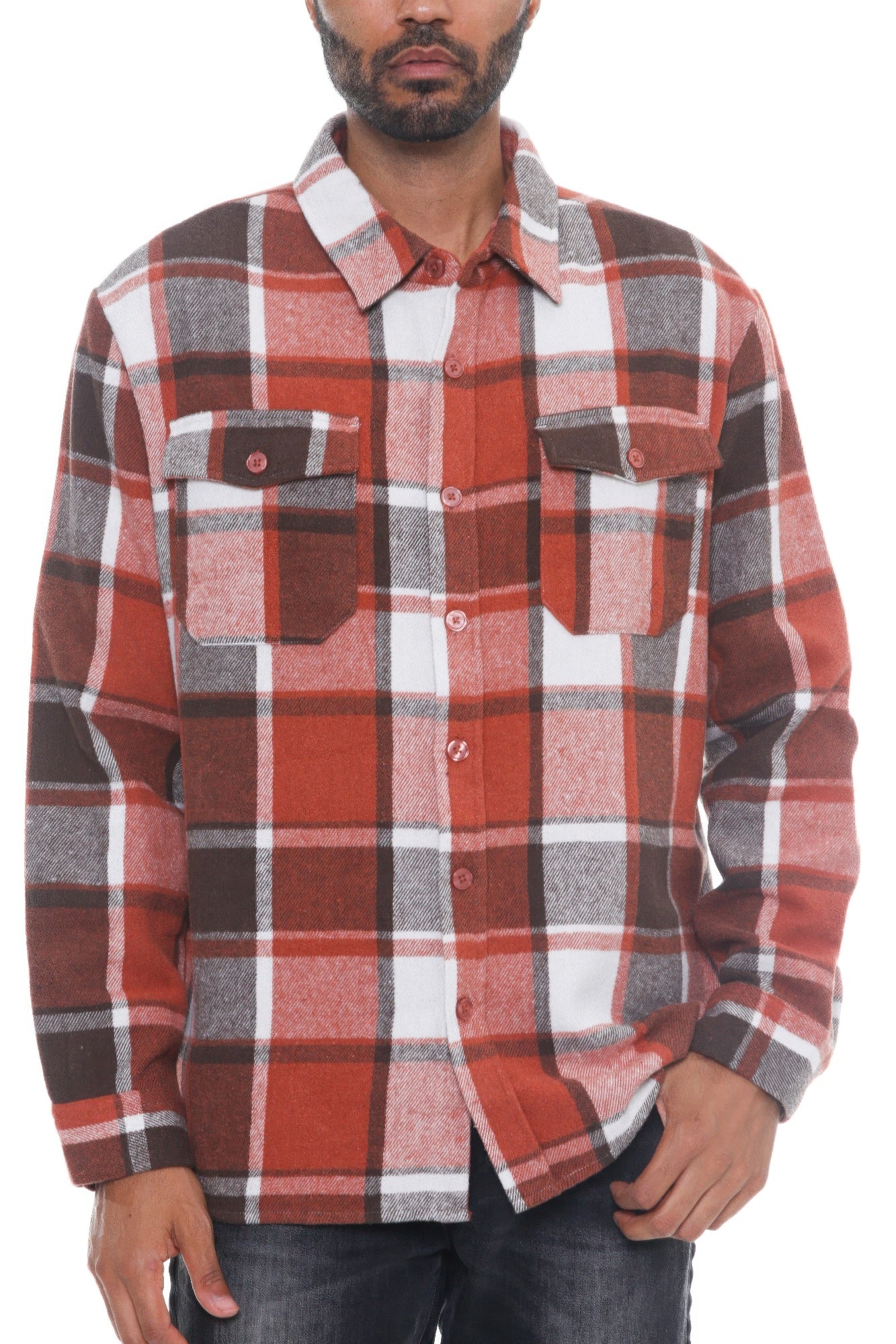 Mens Checkered Soft Flannel Shacket