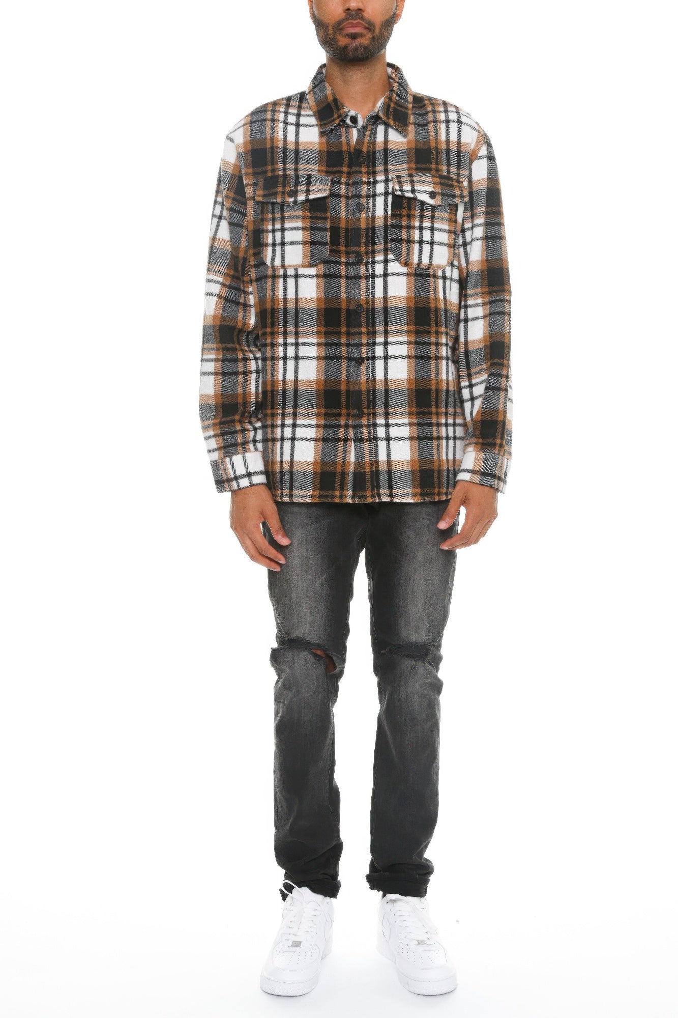 Mens Checkered Soft Flannel Shacket