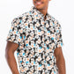 Mens Print Hawaiian Button Down Shirt