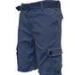 Mens Belted Cargo Shorts With Pockets