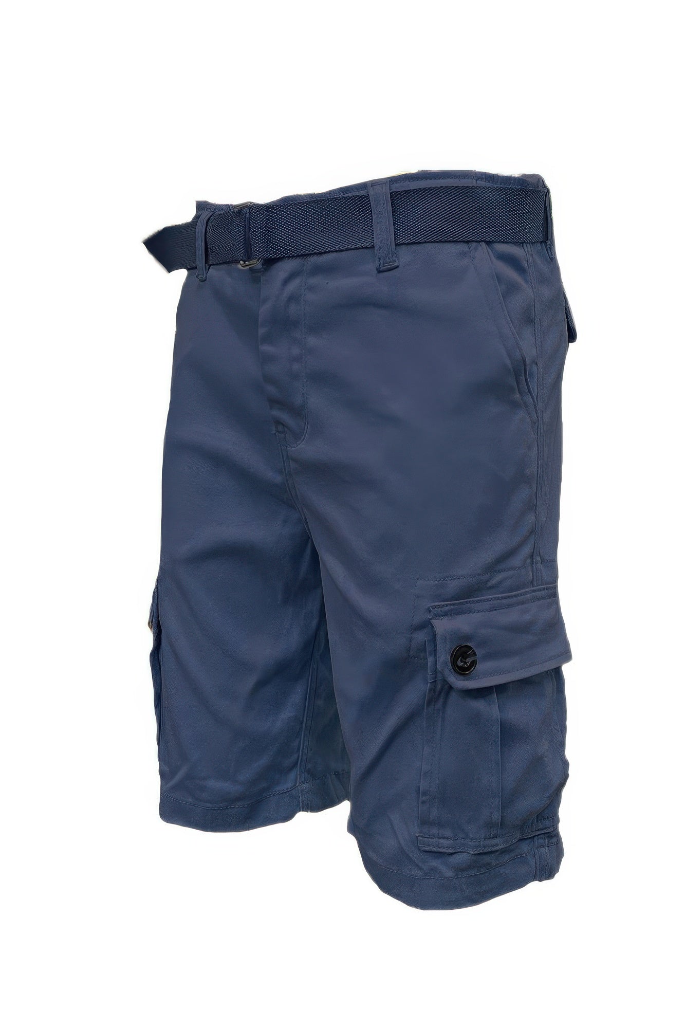 Mens Belted Cargo Shorts With Pockets