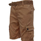 Mens Belted Cargo Shorts With Pockets