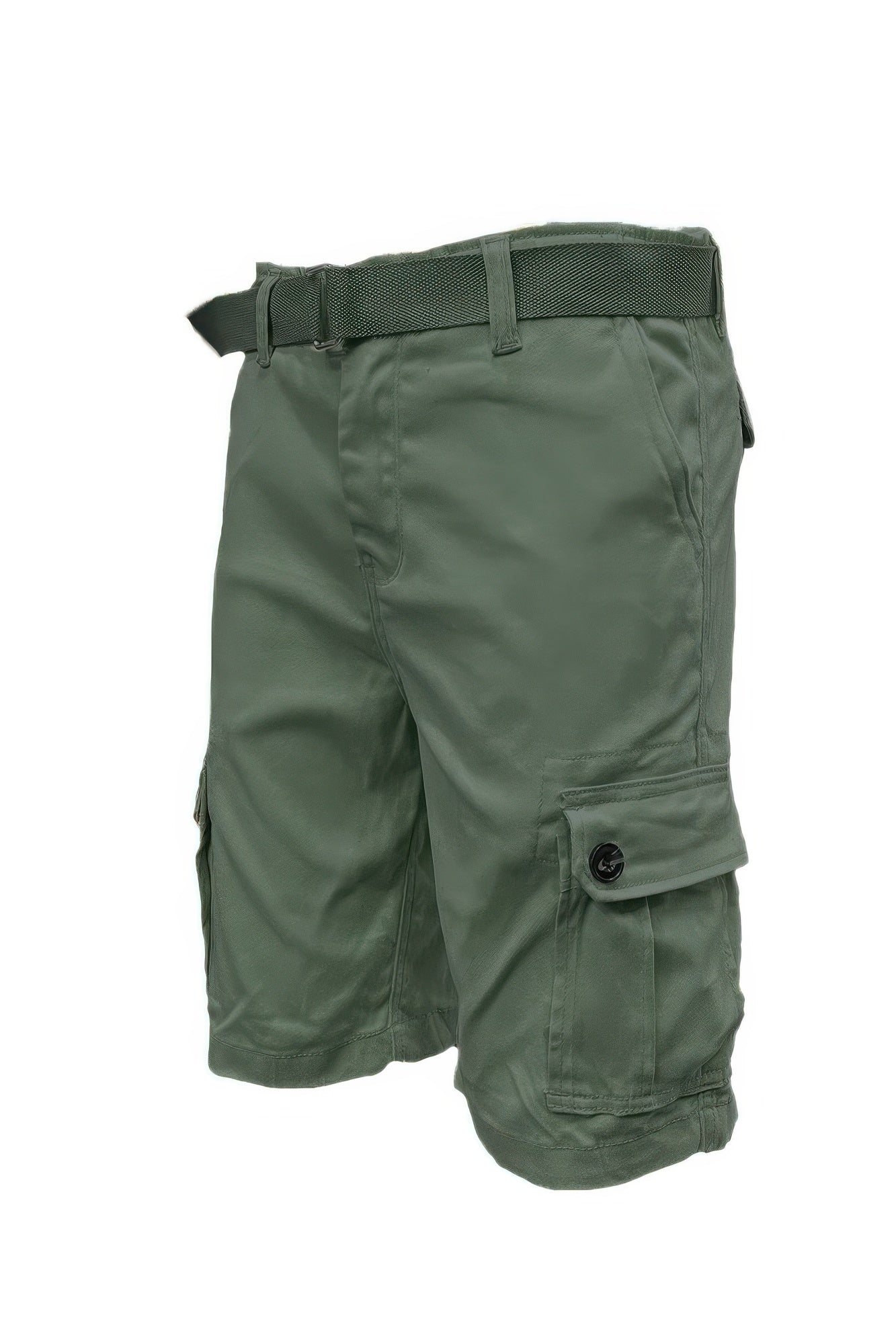 Mens Belted Cargo Shorts With Pockets