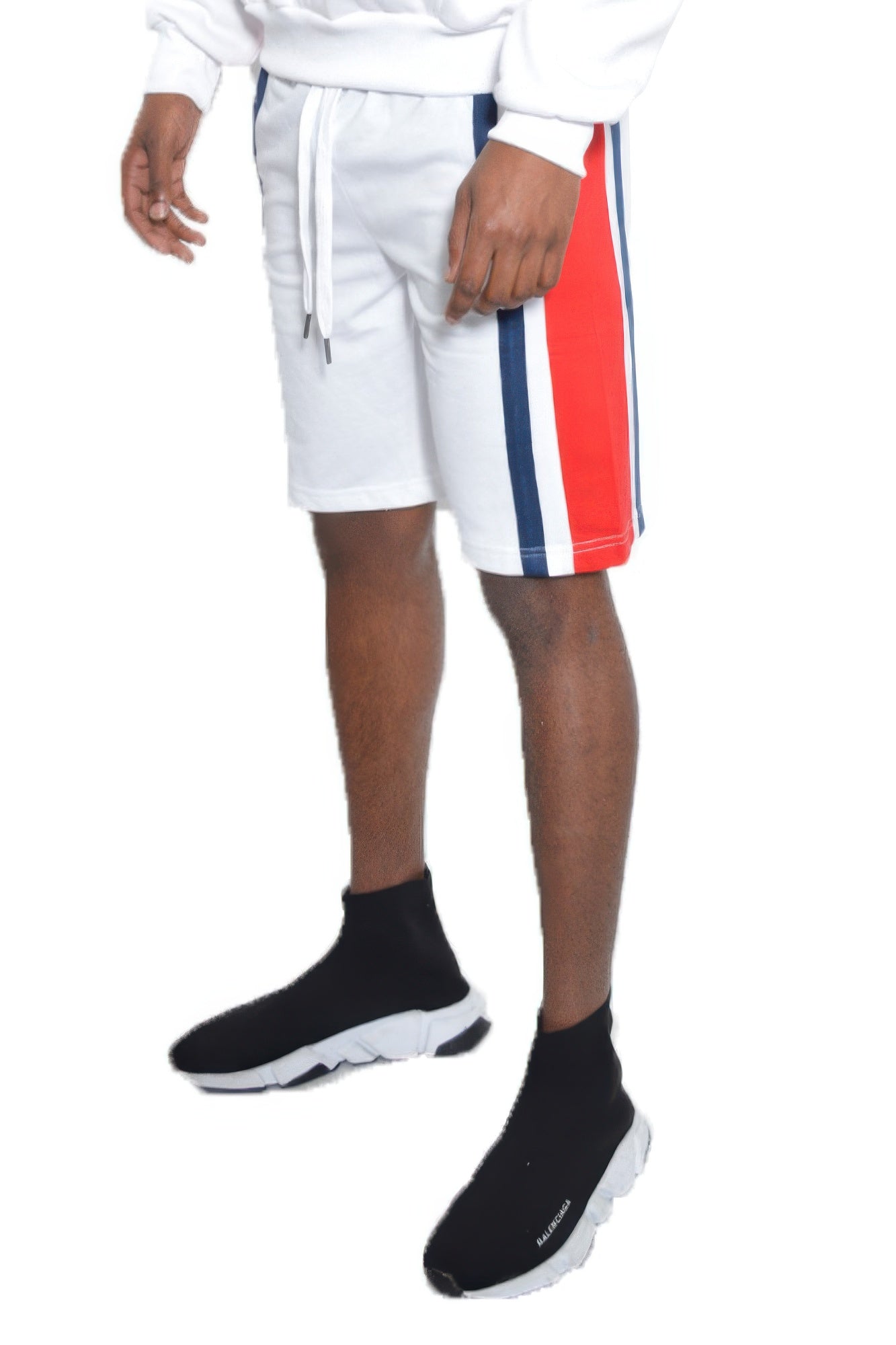 Mens Color Block Stripe Sweat Shorts