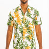 Mens Print Hawaiian Button Down Shirt