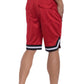 Striped Band Solid Basketball Shorts