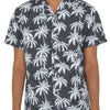 Mens Short Sleeve Button Down Black Tropical Shirt