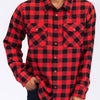 Regular Fit Checker Plaid Flannel Long Sleeve