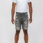 Distressed Stretch Denim Shorts