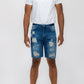 Distressed Stretch Denim Shorts