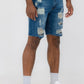 Distressed Stretch Denim Shorts