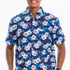 Mens Print Hawaiian Button Down Shirt