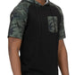 Mens Short Sleeve Camo Hooded Tshirt