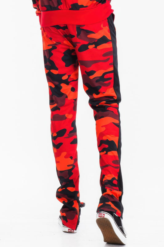 Full Camo With Stripe Track Bottom Pants