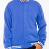 Mens Fleece Snap Button Varsity Jacket