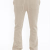 Mens Solid Fleece Flare Stacked Pants