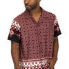 Mens Cuban Collar Cut Button Down Shirt