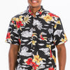 Mens Print Hawaiian Button Down Shirt