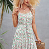 Floral Sleeveless A Line Ruffle Hem Mini Dress
