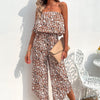 Allover Print Wide Leg Tube Jumpsuit
