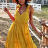 Sleeveless Button Ruffle Dress Swing Pleated Dress