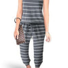 Sleeveless Drawstring Square Neck Fit Jumpsuit