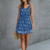 Floral Spaghetti Strap Button Down Ruffle Mini Dress
