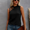 Solid Cold Cut Out Shoulder Sleeveless Top