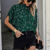 Leopard Print Open Back Knot Drop Shoulder Top
