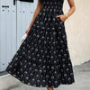 A Line Print Square Neck Sleeveless Pocket Dress