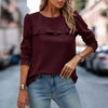 Back Ruffled Detail Crewneck Ruffle Pullover