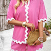 Wave Interlaced Linen Loose Fit Shorts Sets