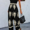 Geo Print Off Shoulder High Waist Fit Jumpsuit